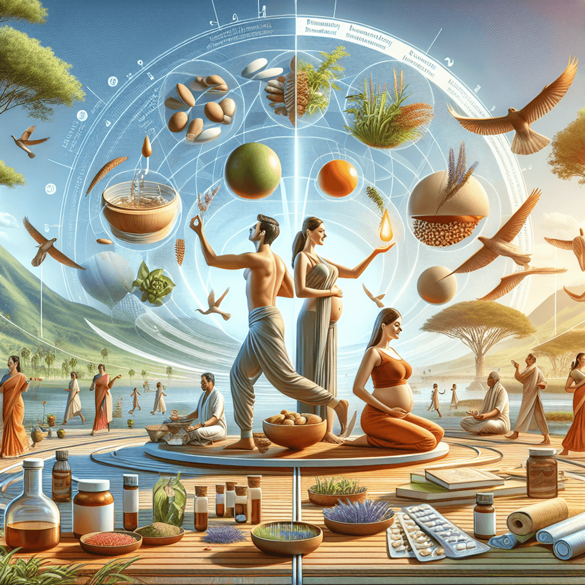 Disha Arogya Dham Ferti-M 6 A digital art representation of a lotus flower with vibrant colors, symbolizing Ayurvedic treatments, on a white background.