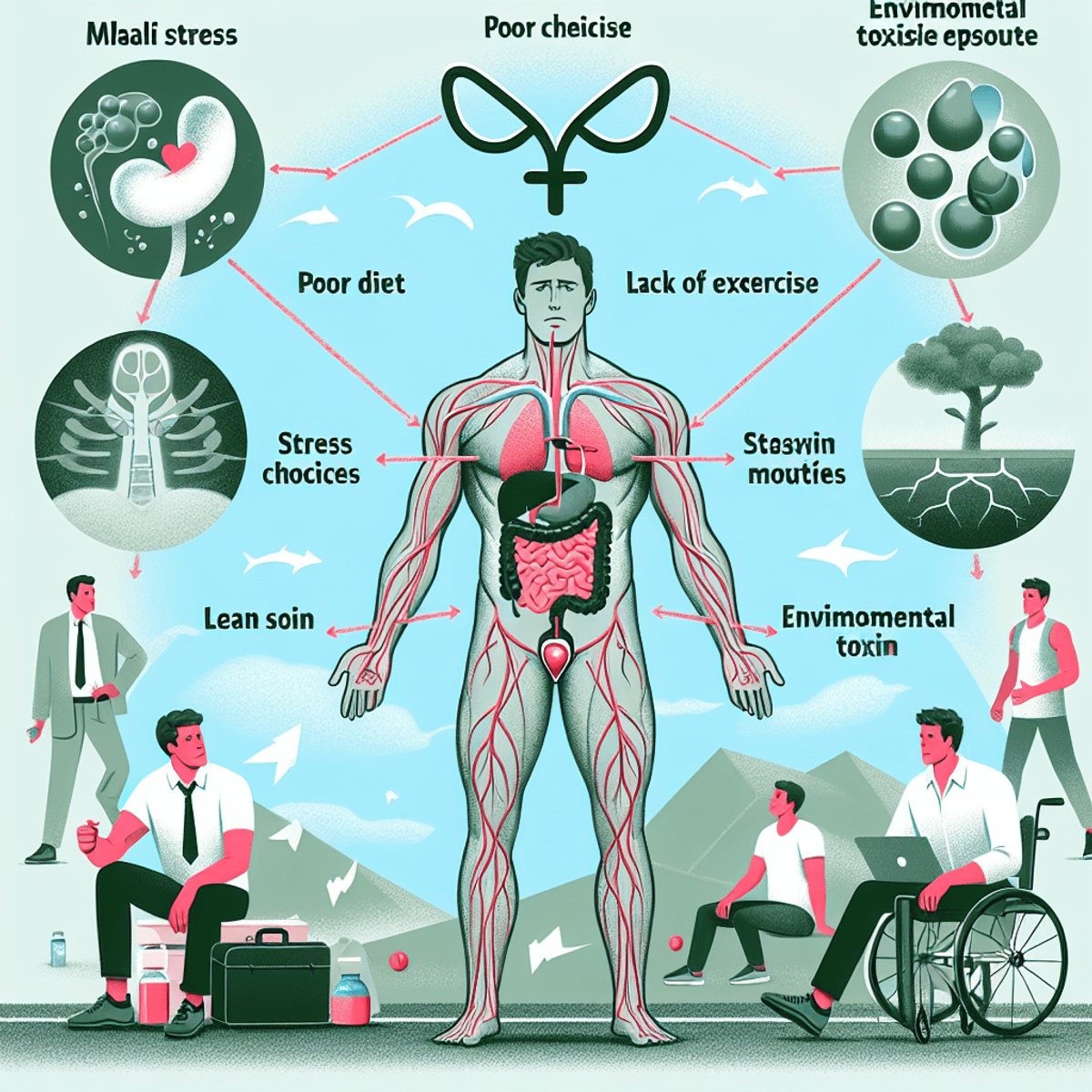 Disha Arogya Dham Ferti-M 2 A digital art image of a sperm cell with a superhero cape, symbolizing the impact of lifestyle on male fertility.