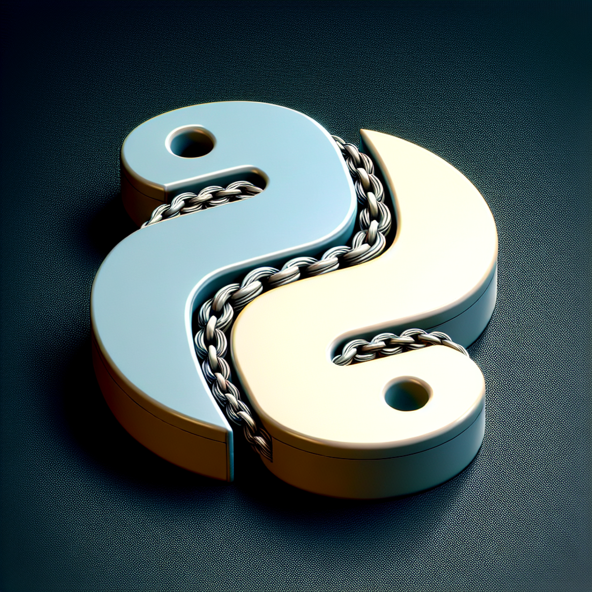 Python programming language symbol intertwined with supply chain management emblem.