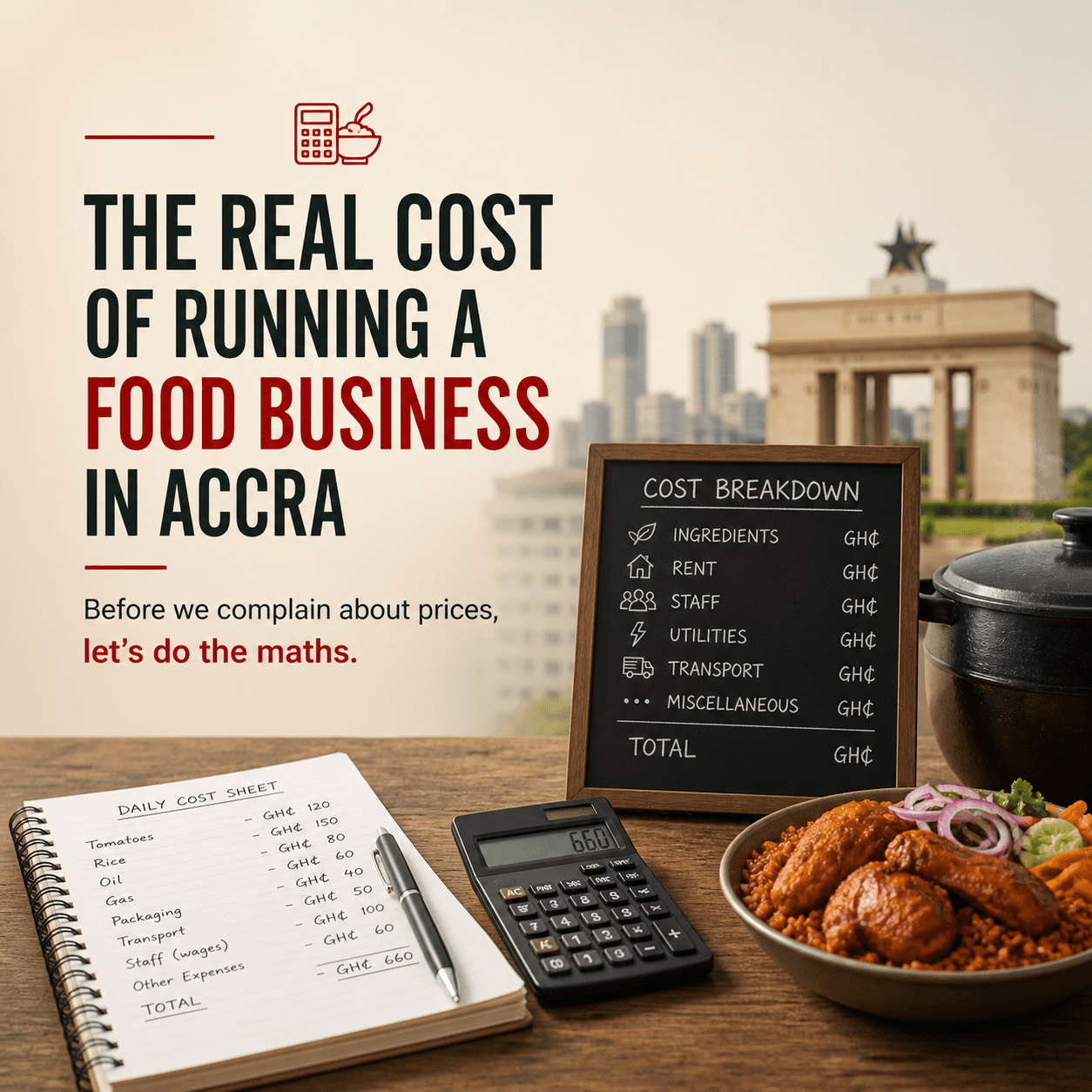 The Real Cost of Running a Food Business in Accra: Before We Complain About Prices, Let’s Do the Maths-Nsemkeka The Real Cost of Running a Food Business in Accra: Before We Complain About Prices, Let’s Do the Maths-Nsemkeka