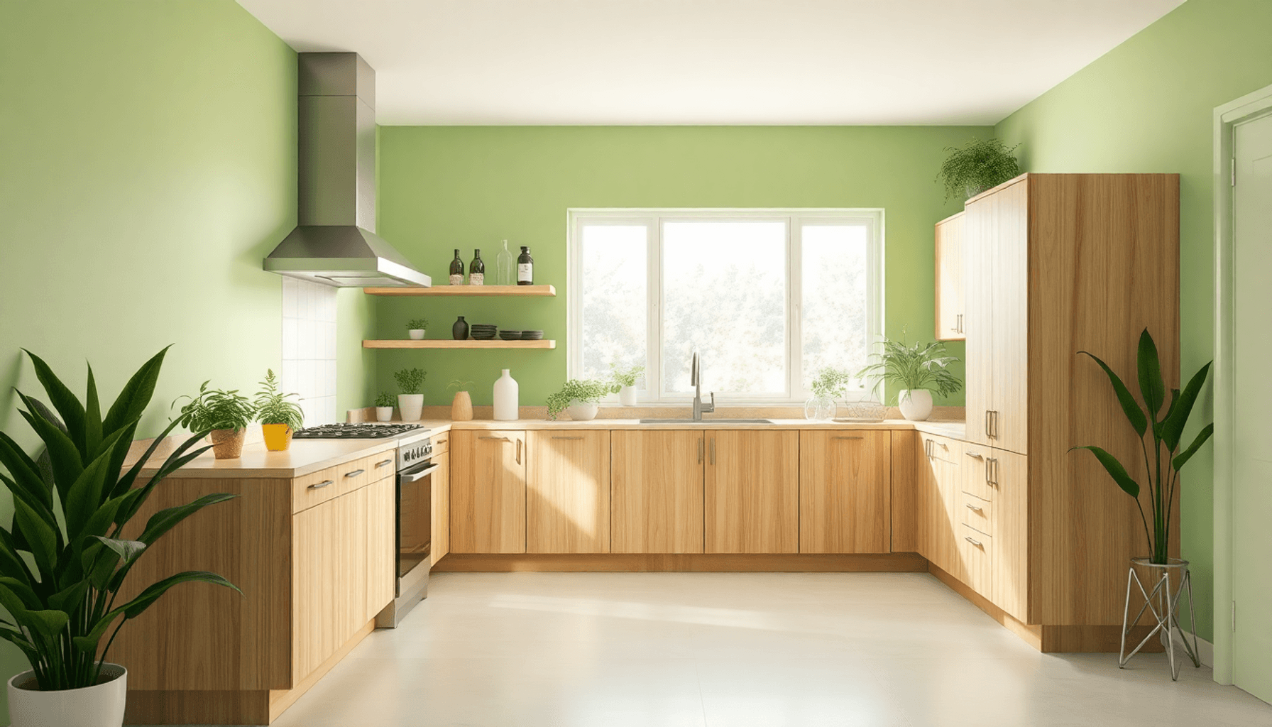 Cuisine verte et bois : tendances et idées déco