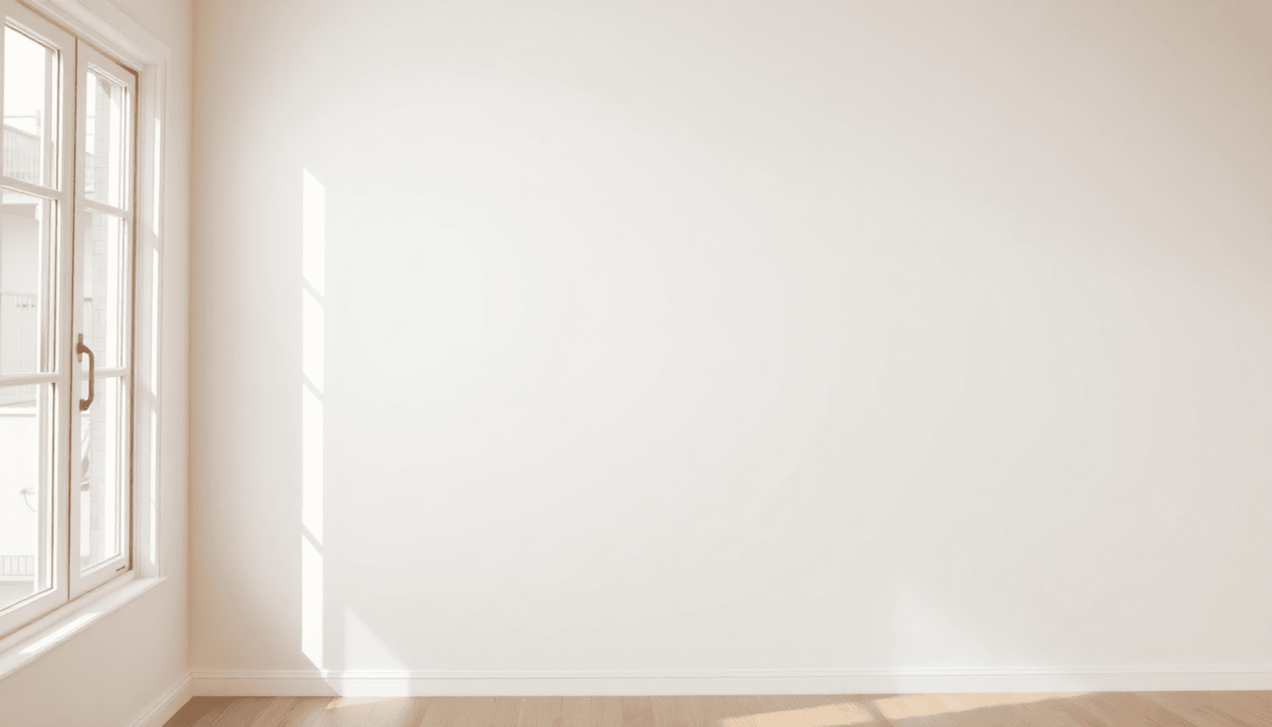 Mur intérieur lumineux et fraîchement peint et une lumière naturelle