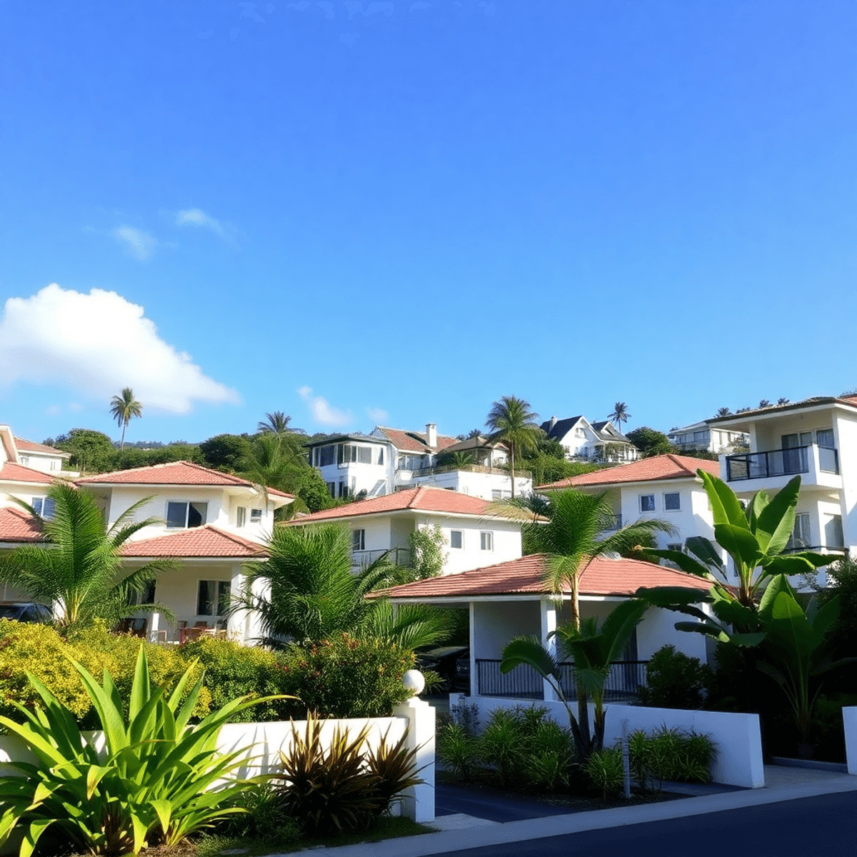 Un quartier vibrant de Sainte-Marie à La Réunion.