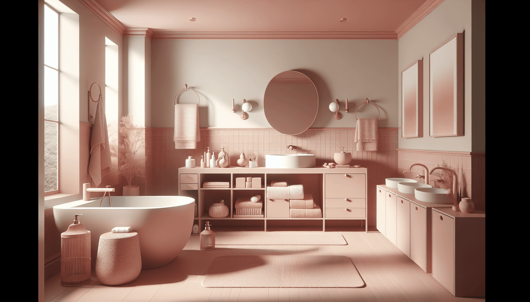 Un rendu 3D d'une salle de bain moderne