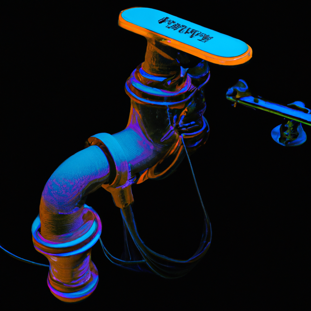 A futuristic plumbing fixture with AI technology.