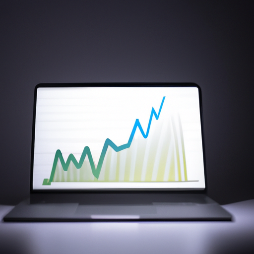 A laptop displaying a graph with upward trending lines, representing the success and growth of digital marketing strategies.
