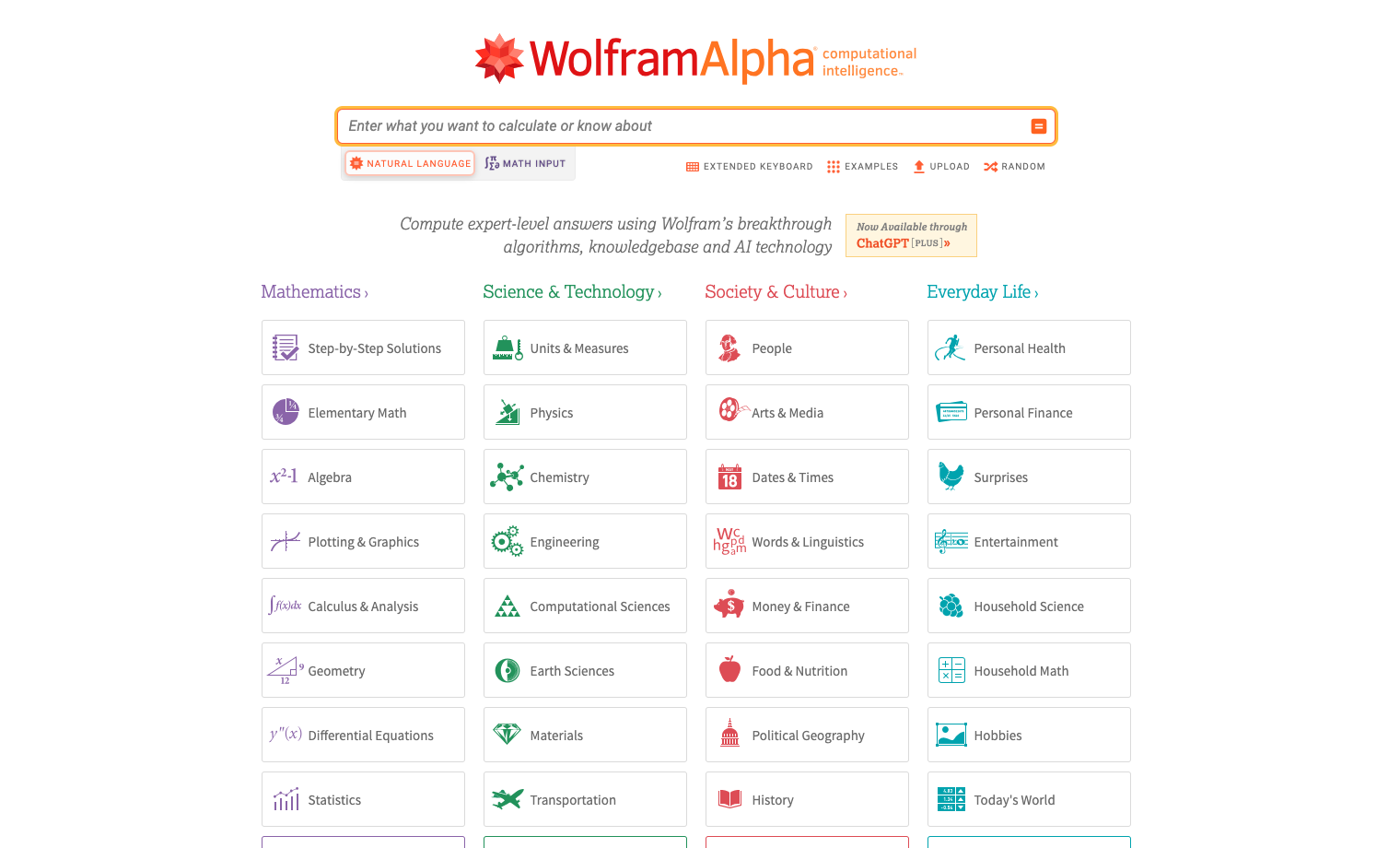 Wolfram|Alpha UI