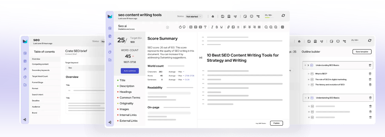 Outranking's AI writer for seo-optimized content