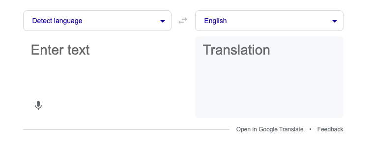 Google Translate User Interface