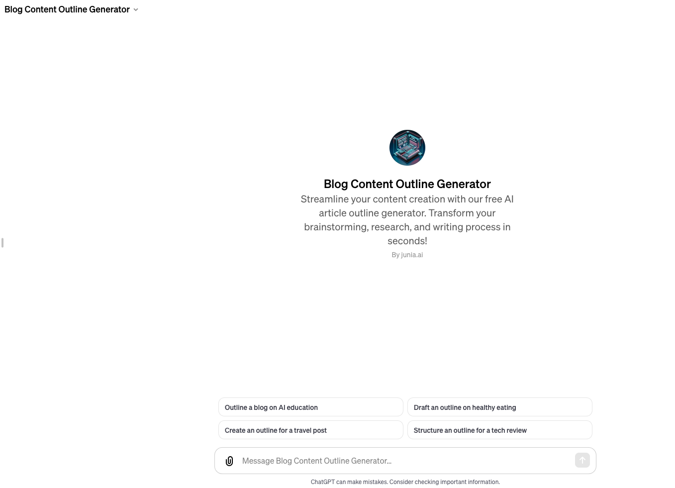 Blog Content Outline Generator GPT