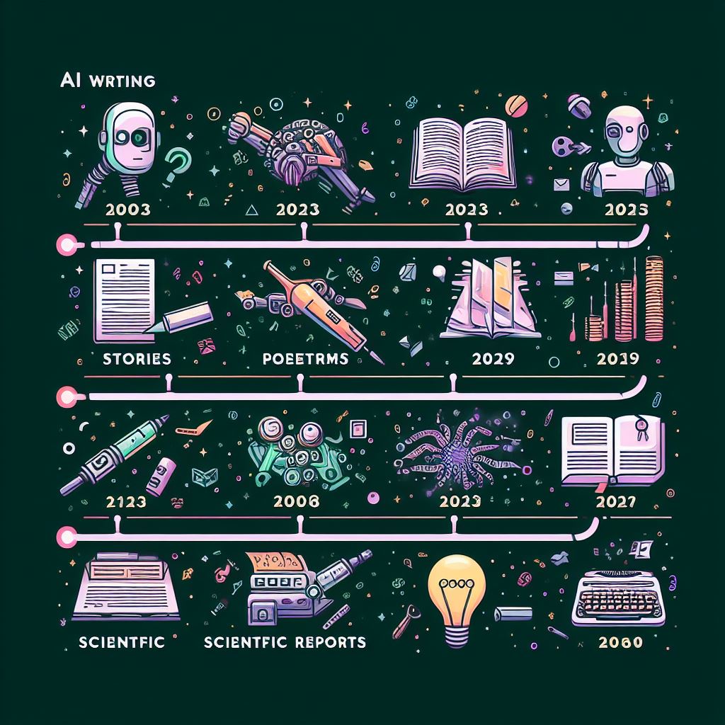 An infographic illustrating the evolution of AI writing tools.